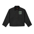 NOBLE Work Jacket with Green Floral Patch — Heavy Duck Cloth Coat