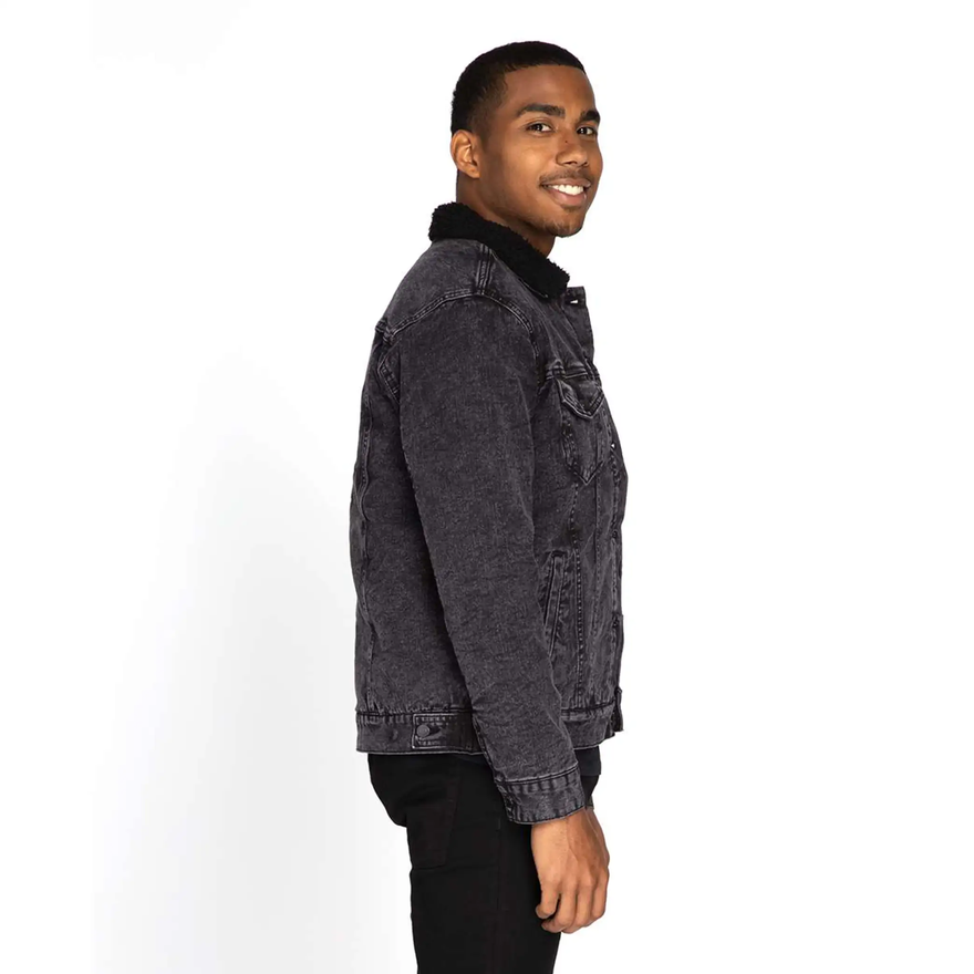 NOBLE Sherpa Lined Denim Jacket — Unisex Streetwear Outerwear