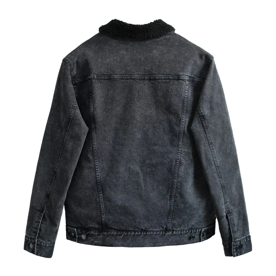 NOBLE Sherpa Lined Denim Jacket — Unisex Streetwear Outerwear