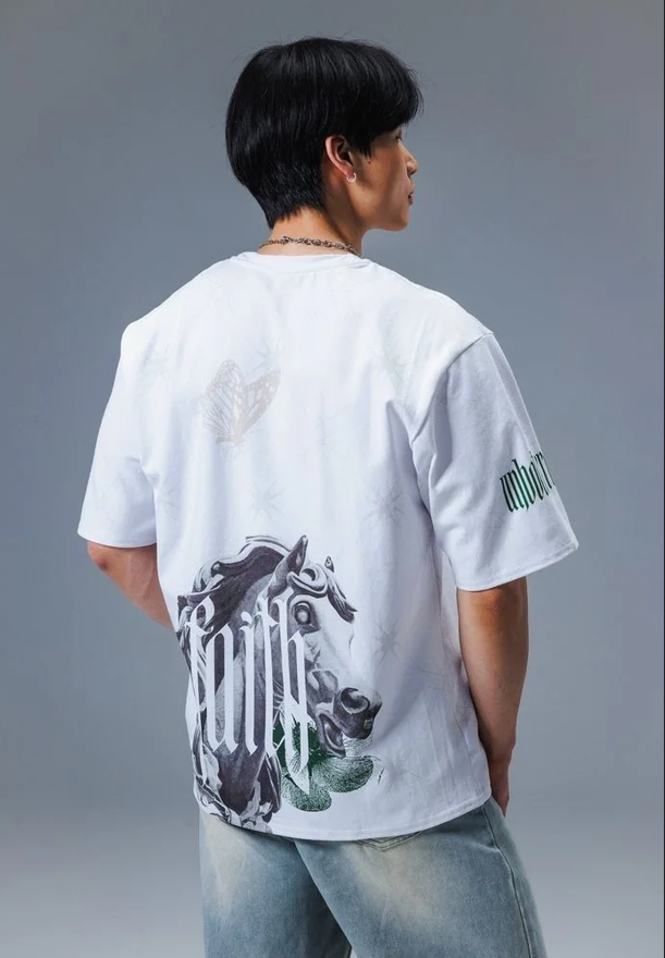 NOBLE Heavyweight All-Over Print Oversized Tee — Limited Drop