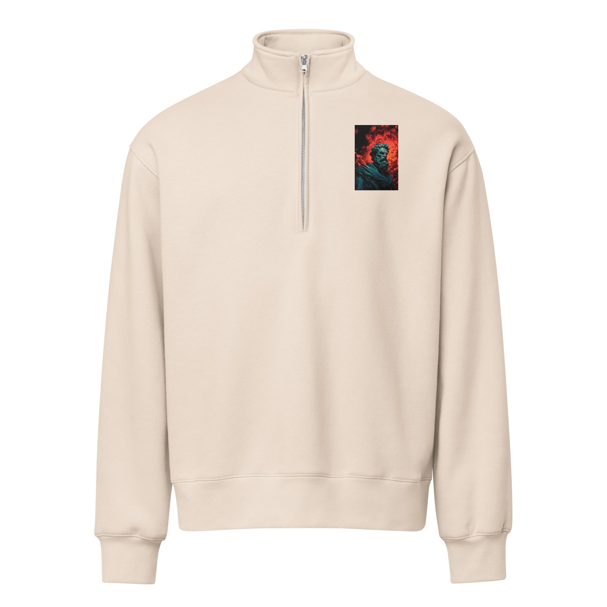 NOBLE Midweight Quarter-Zip Pullover - unisex premium streetwear fleece layer in Dust - front view