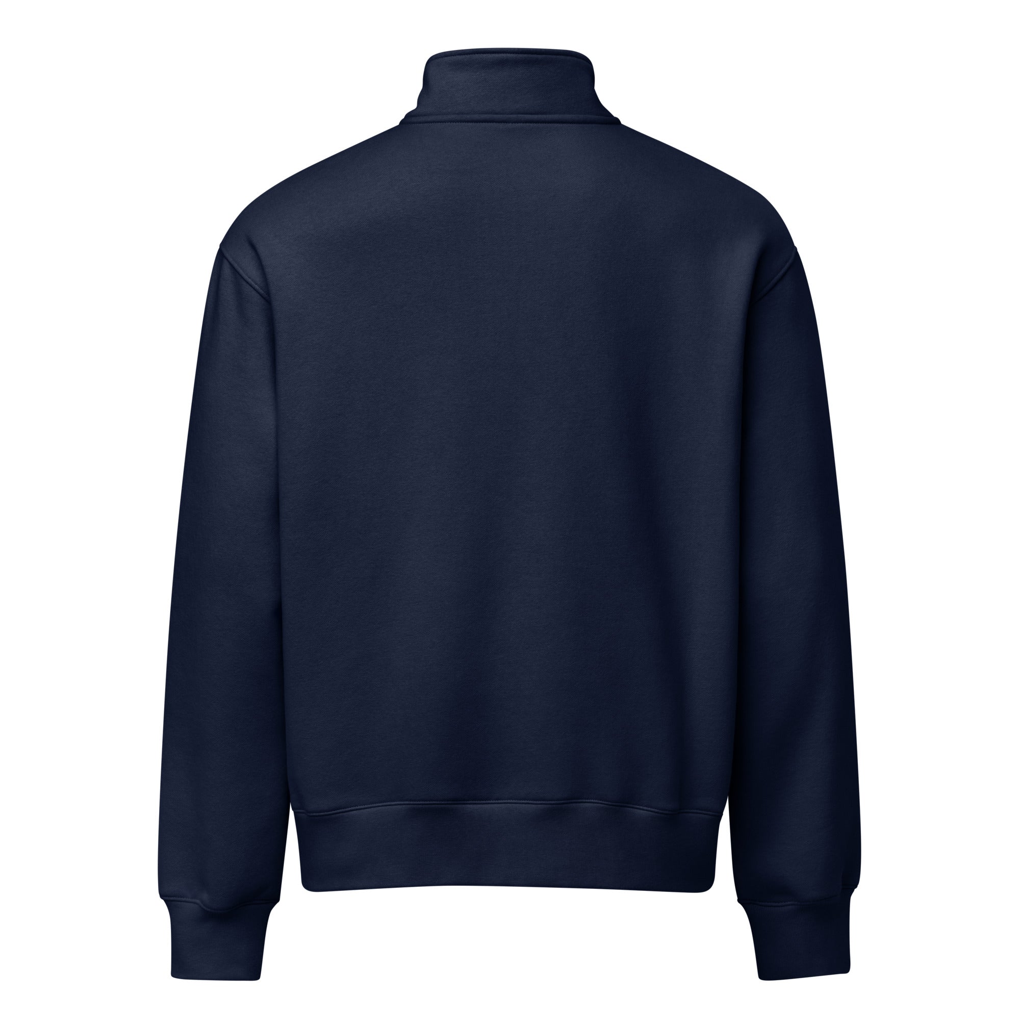 NOBLE Midweight Quarter-Zip Pullover in Navy - unisex premium streetwear fleece layer - Back view