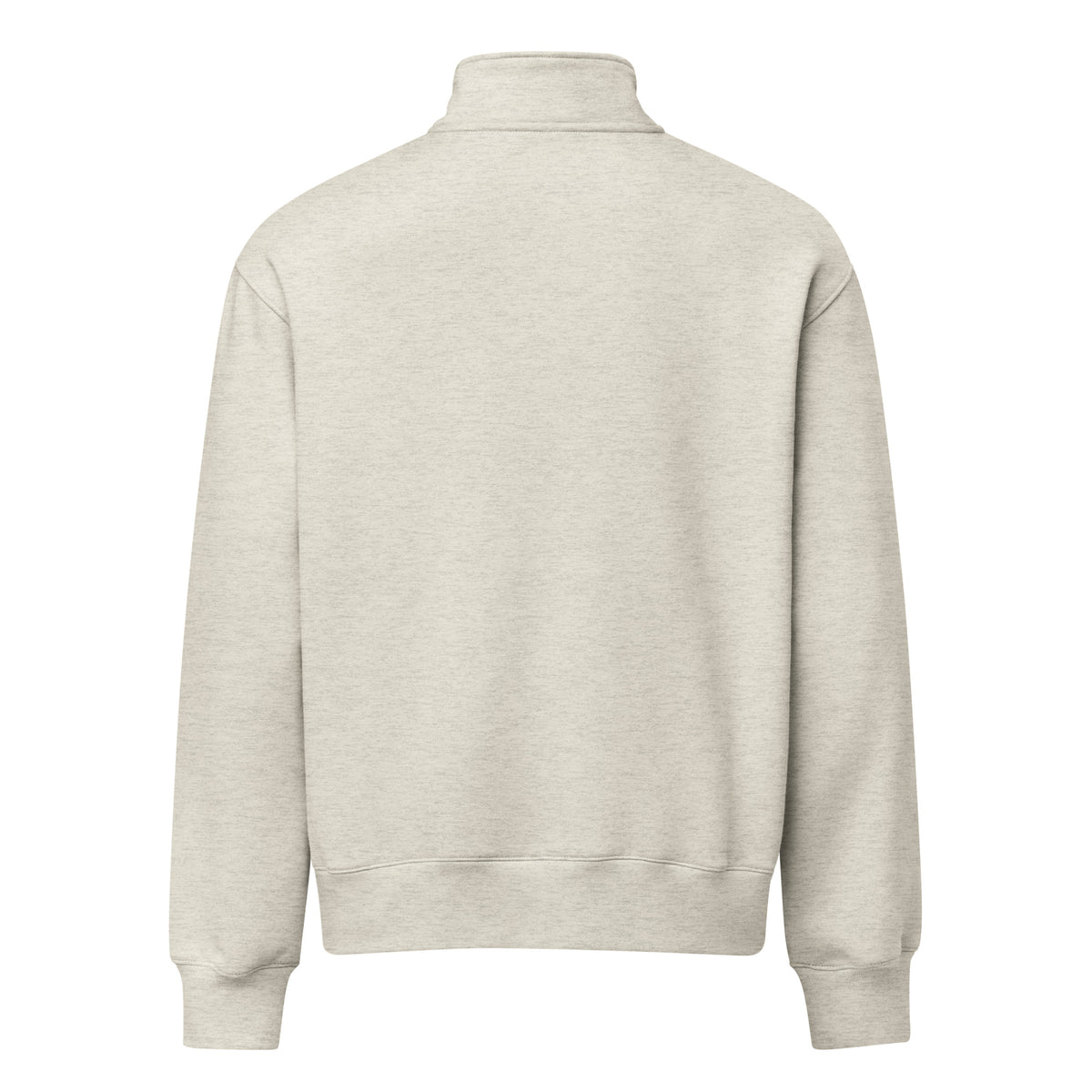 NOBLE Midweight Quarter-Zip Pullover in Vintage Heather Grey - unisex premium streetwear fleece layer - Back view