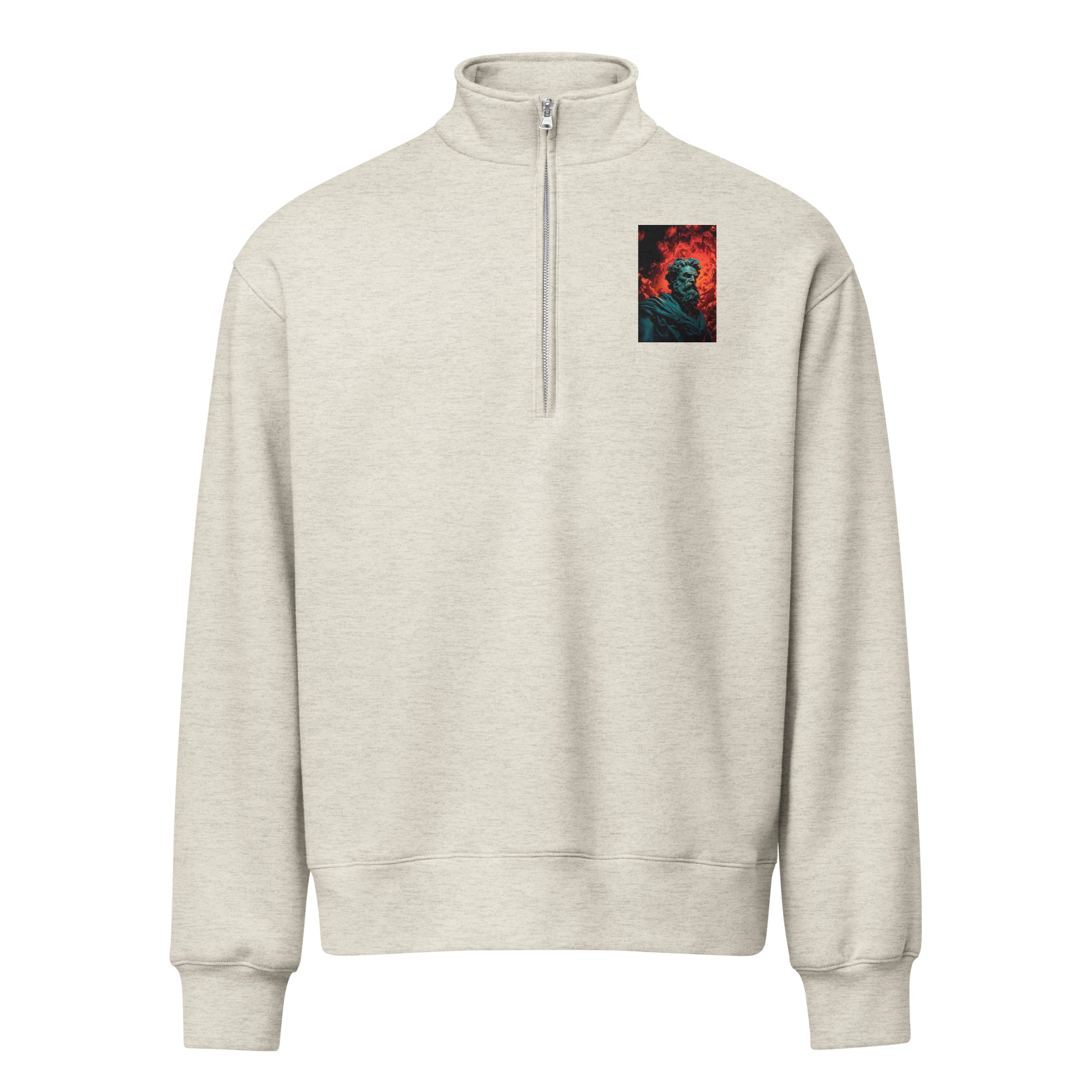 NOBLE Midweight Quarter-Zip Pullover - unisex premium streetwear fleece layer in Vintage Heather Grey - front view