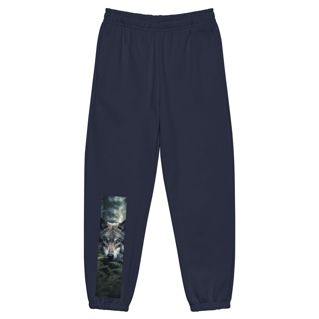 NOBLE Jogger Sweatpants - heavyweight unisex premium streetwear lounge bottoms in navy- front view