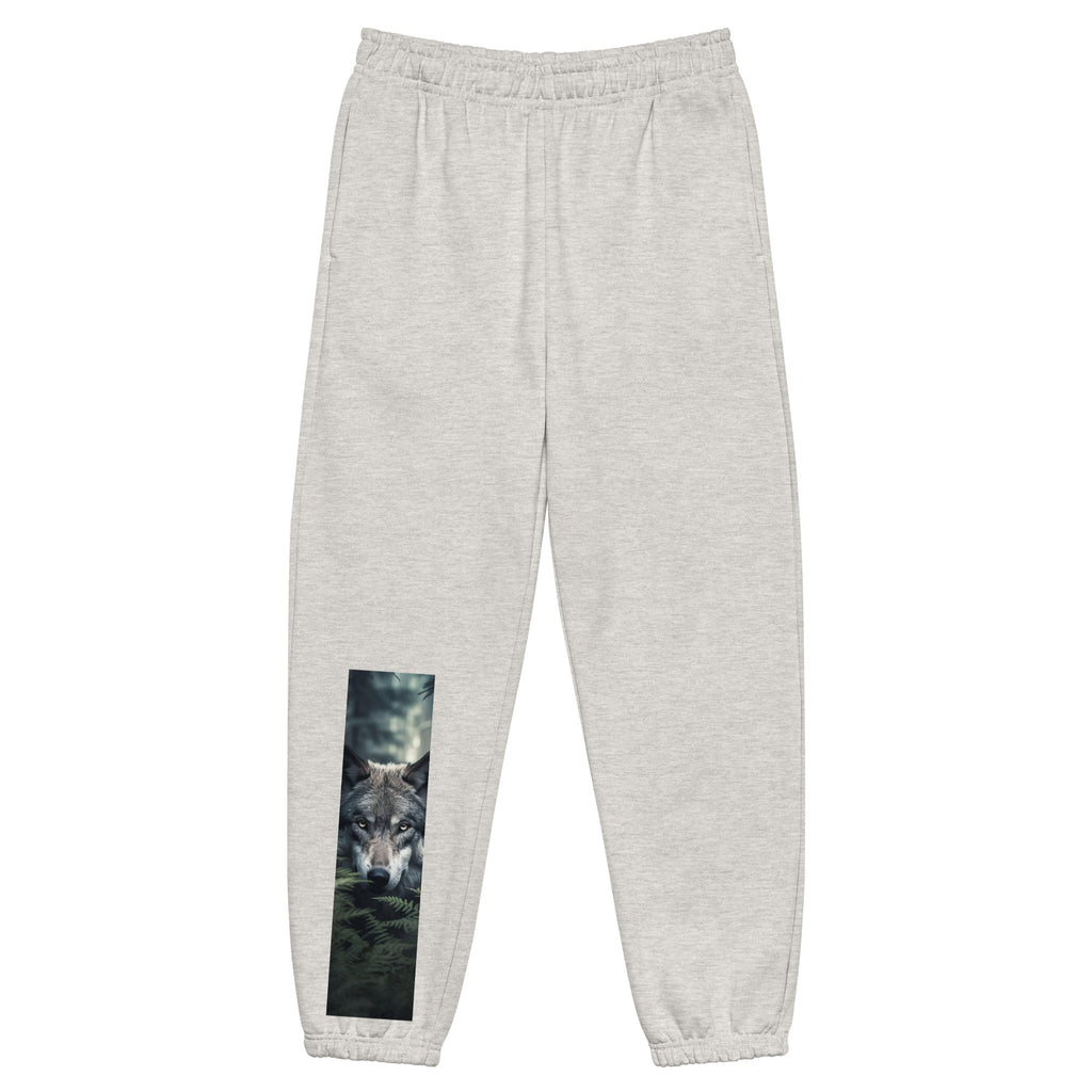 NOBLE Jogger Sweatpants - heavyweight unisex premium streetwear lounge bottoms in vintage heather grey- front view