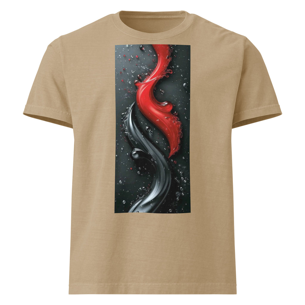 NOBLE Oversized Graphic Tee - Khaki garment-dyed unisex premium streetwear t-shirt - front view