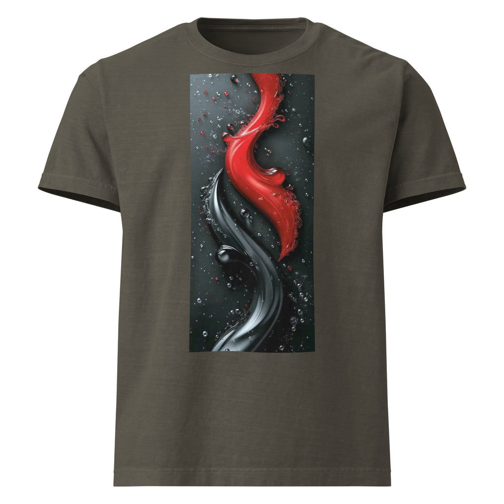 NOBLE Oversized Graphic Tee - Washed Charcoal garment-dyed unisex premium streetwear t-shirt - front view